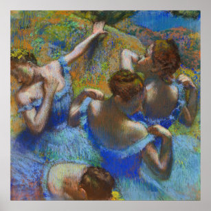 Poster Dançarinos De Azul - Edgar Degas - c1890