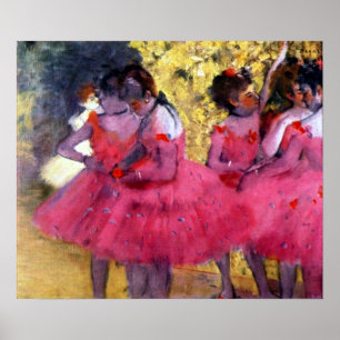 Poster Dançarinos de Edgar Degas de Rosa