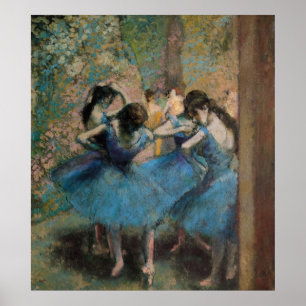Póster Dançarinos de Edgar Degas no azul, 1890
