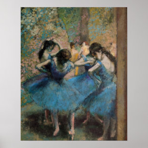 Póster Dançarinos de Edgar Degas no azul, 1890