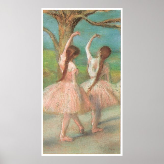 Poster Dançarinos de rosa, c. 1885, Edgar Degas (Frente)