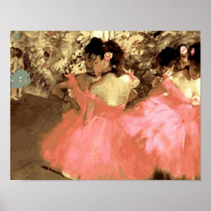 Poster Dançarinos de rosa por Degas