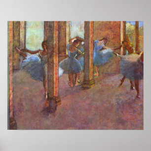 Póster Dançarinos em Foyer, Edgar Degas, Arte Balé de Vin