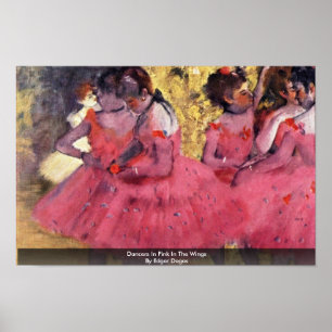 Póster Dançarinos no rosa nas asas por Edgar Degas