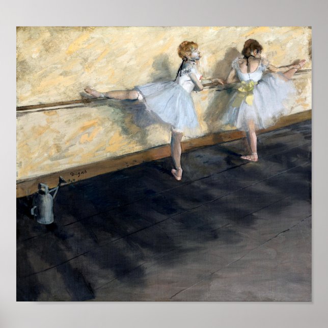 Poster Dançarinos Praticando no Barre, Edgar Degas (Frente)