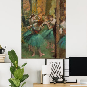 Poster Dançarinos, rosa e verde Edgar Degas