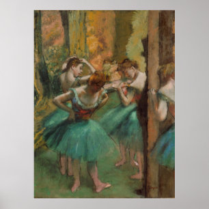 Poster Dançarinos, rosa e verde Edgar Degas