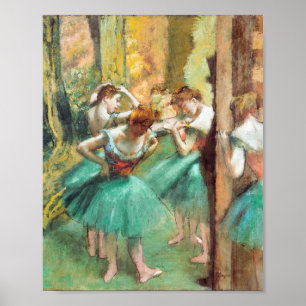 Poster Dançarinos Rosa e Verde por Edgar Degas
