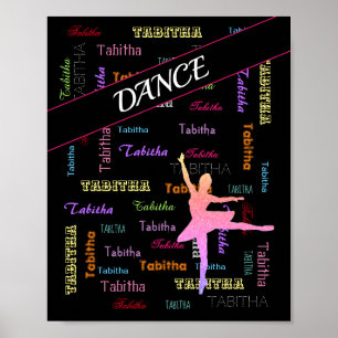 Poster Dance Ballerina com nome personalizado por toda pa