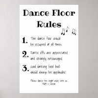 Dance Floor Rules Weding Decor Sign