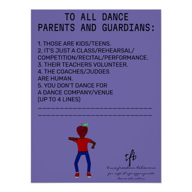 Póster Dance Parente Lembrete Apple Peri (Frente)