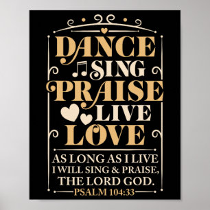 Poster Dance Sing Elogia Amor Vivo Dançando Cristãos
