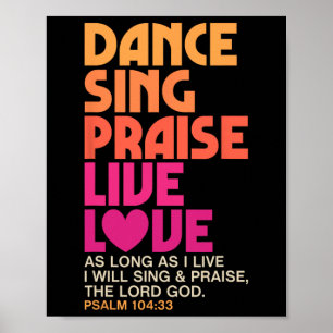 Poster Dance Sing Elogia Amor Vivo Dançando Cristãos