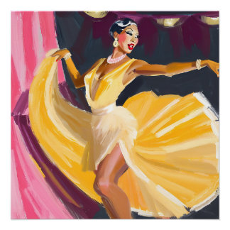 Póster Dancer do Harlem Renaissance Nightclub