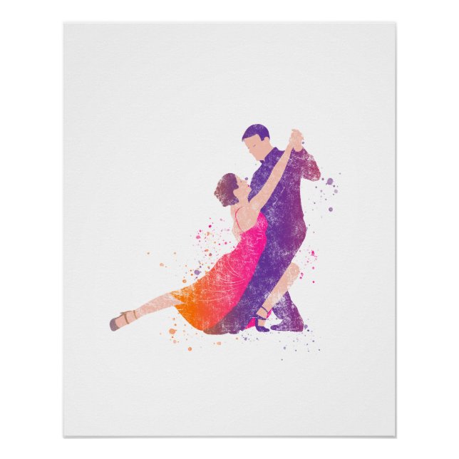 Póster Dancers Tango Ballroom Flamenco Dançando (Frente)