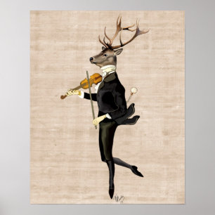 Póster Dancing Deer with Violin