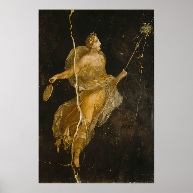 Poster Dancing Maenad Art Print Ancient Roman Fresco (Frente)
