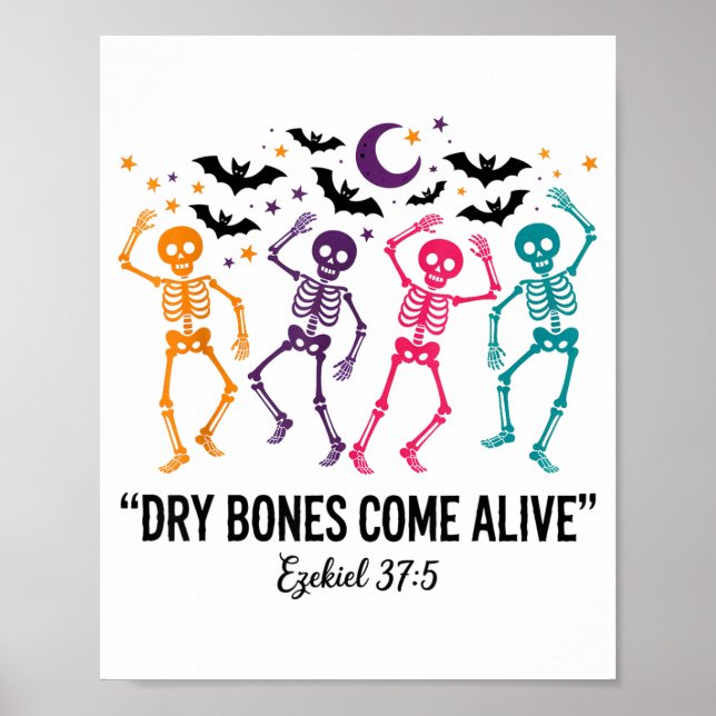 Poster Dancing Skeleton Dry Bones Come Alive Christian Ha (Frente)