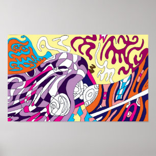 Poster "Dancing Sky Reaching Hill" Abstrato Art
