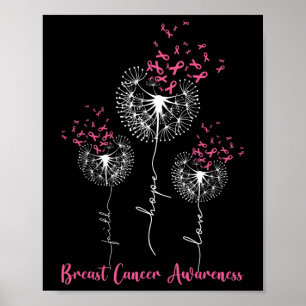 Poster Dandelion Faith Hope ama a consciência do Cancer