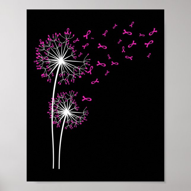 Poster Dandelion Faith Hope ama a consciência do Cancer (Frente)