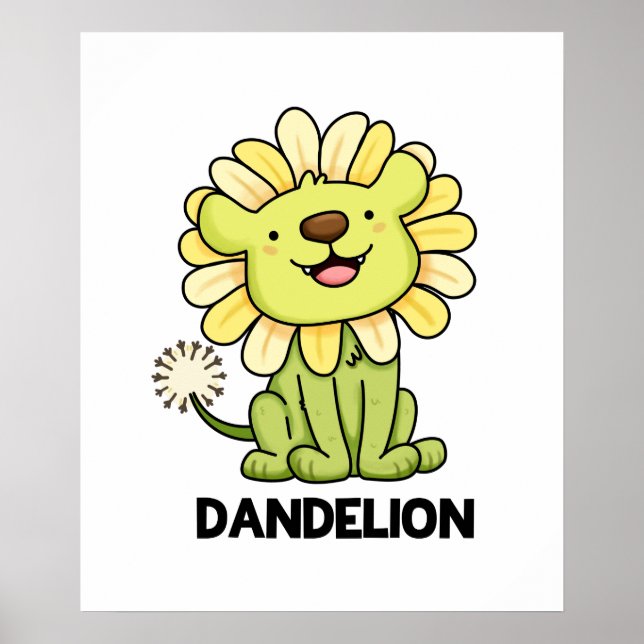 Poster Dandelion Funny Lion Pun (Frente)