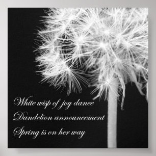 Poster Dandelion Haiku Canvas Print