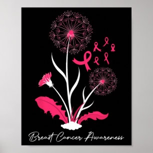 Poster Dandelion Mama Sensibilização Cancer Friso Cor-de-