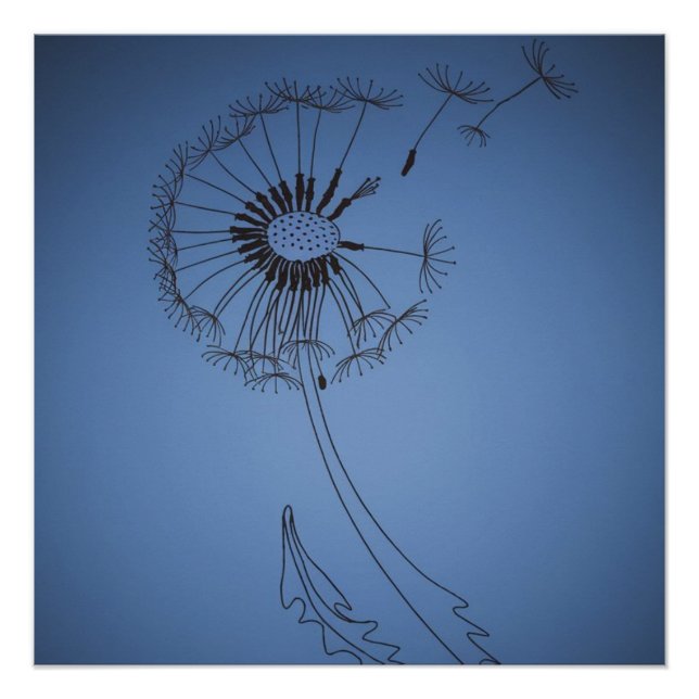 Póster dandelion minimalistic flo (Frente)