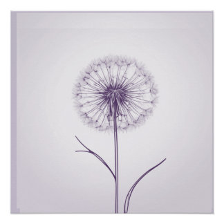 Póster Dandelion Roxo