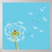 Dandelion sky, arte branca e azul