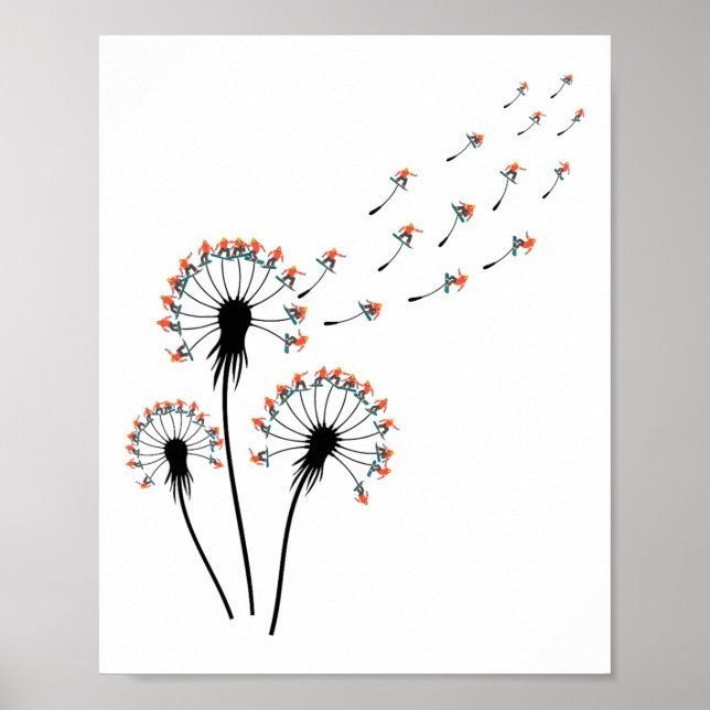 Poster Dandelion Snowboard Shirt Para Snowboarder Snowboa (Frente)