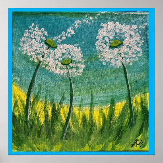 Poster Dandelions - Pintura original e poema