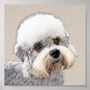 Poster Dandie Dinmont Terrier pintando pintura original d