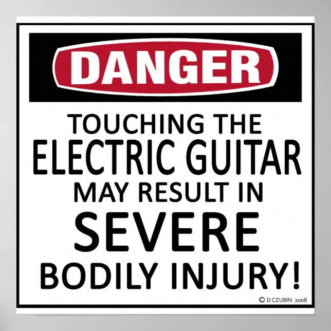 Póster Danger Electric Guitar (Frente)