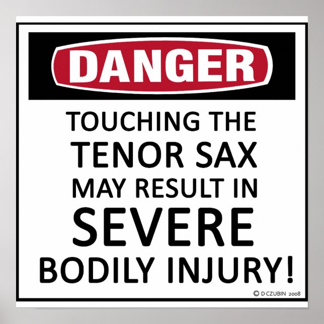 Póster Danger Tenor Sax (Frente)