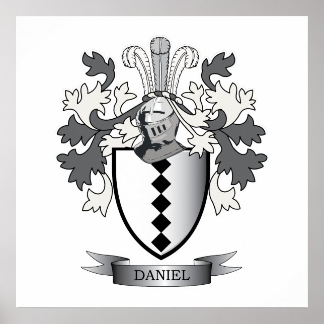Póster Daniel Family Crest Casaco de Armas (Frente)