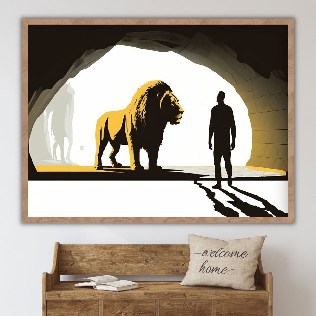 Poster Daniel na Cova dos Leões, Arte Bíblica de Jesus, M (Criador carregado)