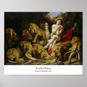 Póster Daniel na pintura de Peter Paul Rubens do antro do