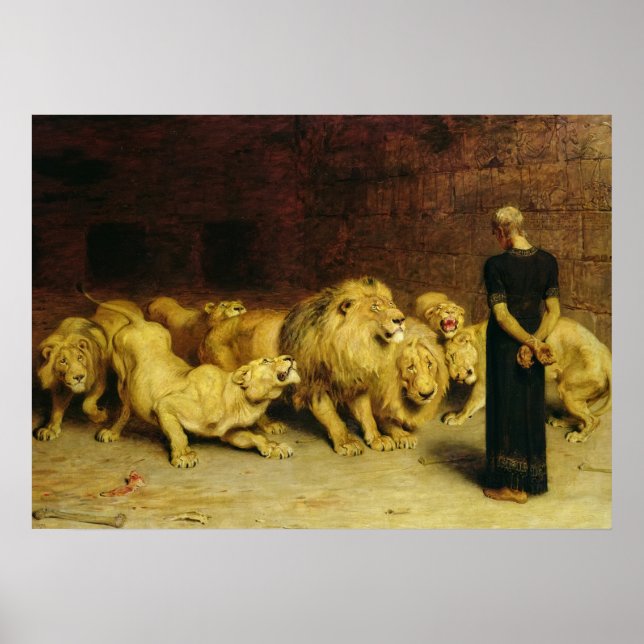 Poster Daniel no Lions'Den, 1872, por Briton Riviere (Frente)