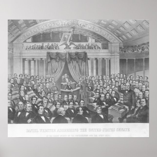 Póster Daniel Webster dirigindo-se aos Estados Unidos (Frente)