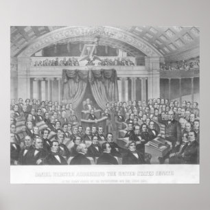 Póster Daniel Webster que endereça os Estados Unidos