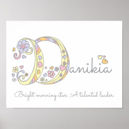 Póster Danikia pôster decorativo com nome e significado