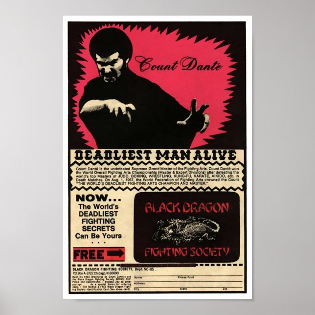 Poster Dante Ad Contagem de Vintagens (Frente)