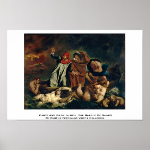 Póster Dante e Virgil no inferno (o Barque de Dante)