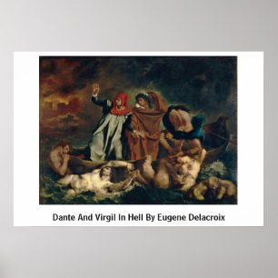 Póster Dante E Virgil No Inferno Por Eugene Delacroix
