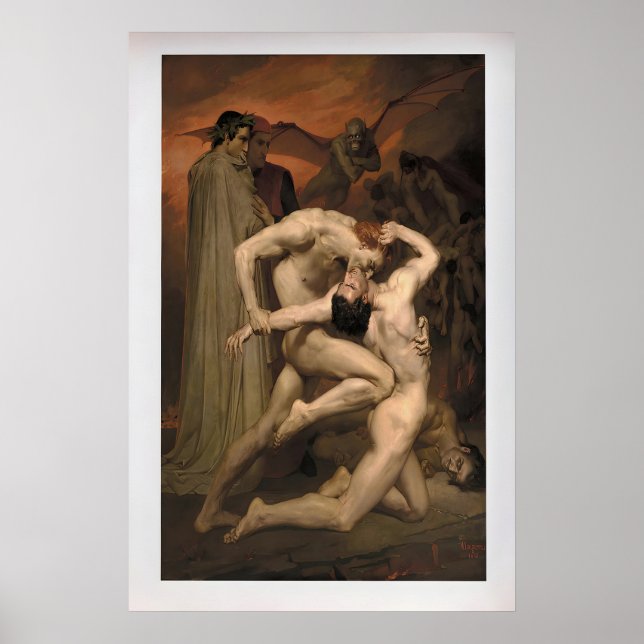 Poster Dante e Virgílio por William-Adolphe Bouguereau (Frente)