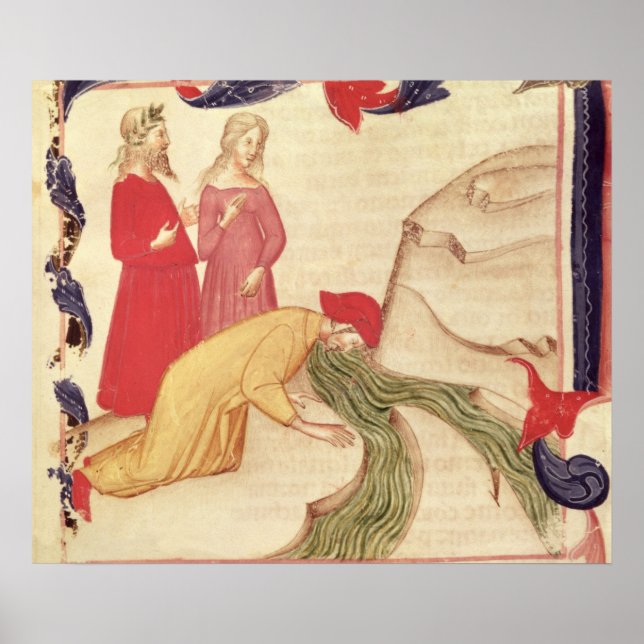 Póster Dante purificando-se antes de entrar (Frente)