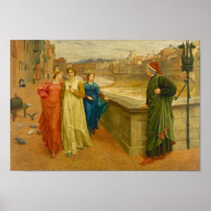 Póster Dante que encontra Beatrice