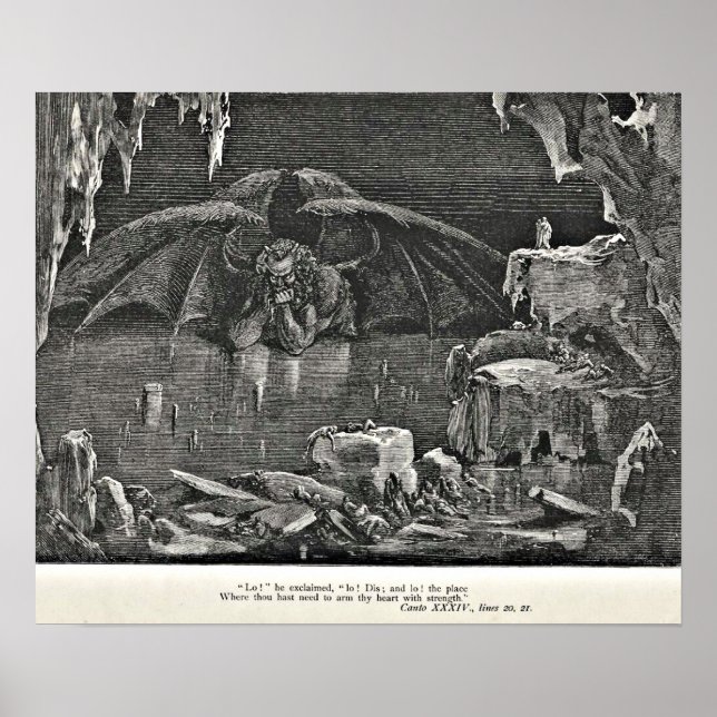 Póster Dante's Inferno Devil in Hell Illustration (Frente)